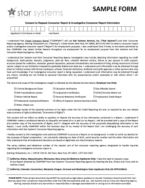 Consent to Background Check