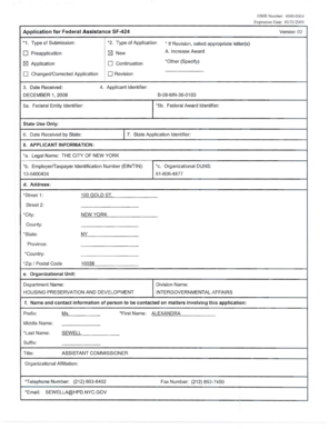 SF-424 Application for Federal Assistance