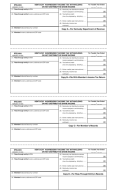 Kentucky Nonresident Income Tax Withholding Form