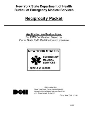 New York State EMT Reciprocity Application