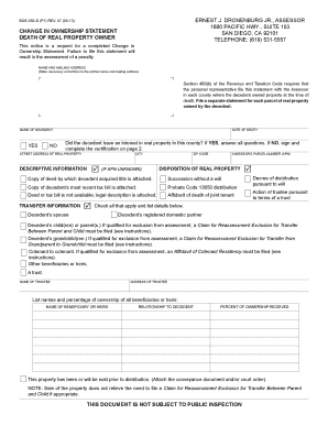 California Change in Ownership Statement
