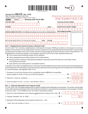 Georgia Form IND-CR Individual Credit Form