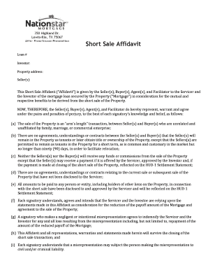 Short Sale Affidavit