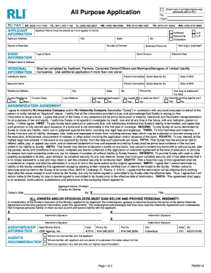 All Purpose Application for Probate Bond
