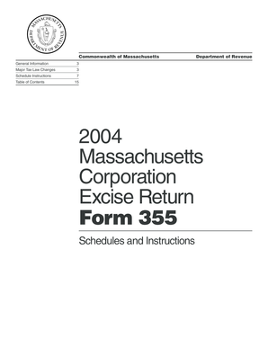 Massachusetts Corporation Excise Return Form 355