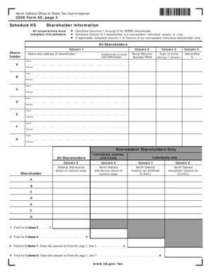 North Dakota Form 60 Schedule KS