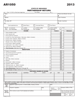 Arkansas Partnership Return Form AR1050