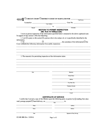 Motion to Permit Inspection