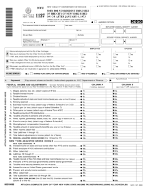 NYC Nonresident Employee Tax Form 1127