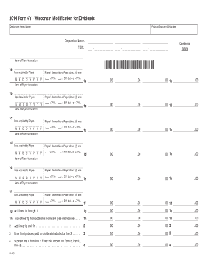 2014 Form 6Y - Wisconsin Modification for Dividends