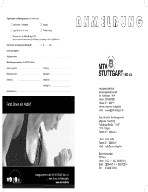 Anmeldung zur Mitgliedschaft