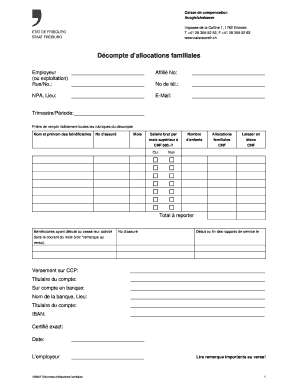 Décompte d’allocations familiales