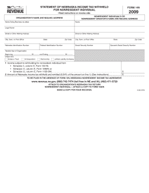 Nebraska Nonresident Income Tax Withheld Form 14N