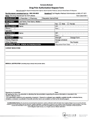 Kentucky Medicaid Drug Prior Authorization Request Form