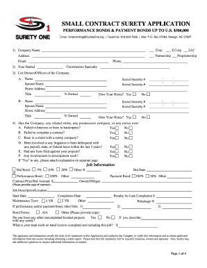 Surety Bond Application
