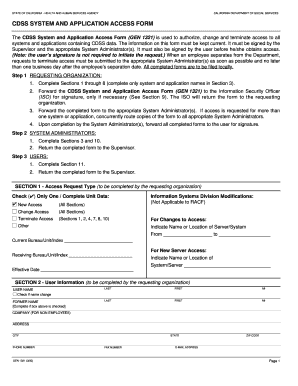 California CDSS System Access Form