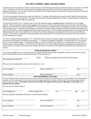 Washington State Mortgage Broker Disclosure Form