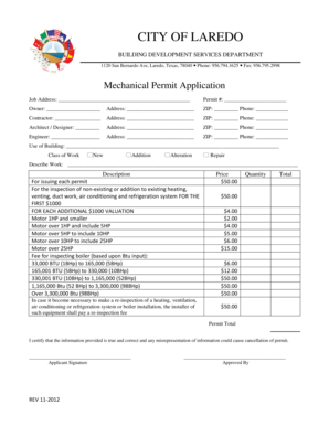 Mechanical Permit Application