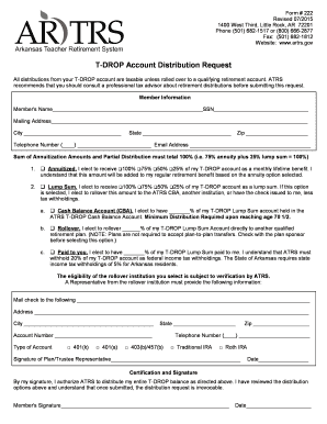 T-DROP Account Distribution Request Form
