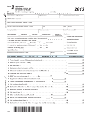 Wisconsin Fiduciary Income Tax Form 2013