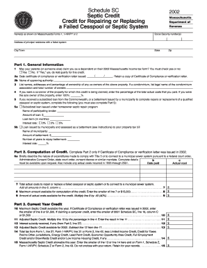 Massachusetts Septic Credit Form