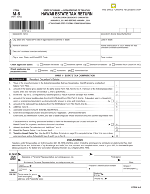 Hawaii Estate Tax Return Form M-6