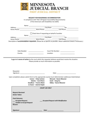 Request for Reasonable Accommodation
