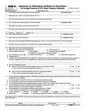Form 8288-B Application for Withholding Certificate