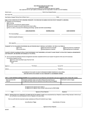 Transcript Order Form