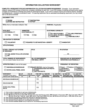 Information Collection Worksheet