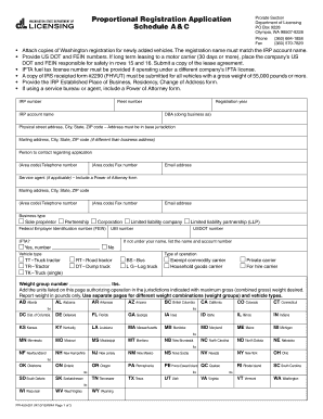 Washington Proportional Registration Application