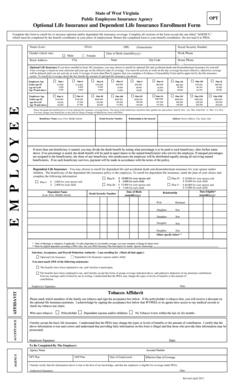 West Virginia Optional Life Insurance Enrollment Form