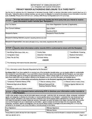 US DHS Privacy Waiver Form