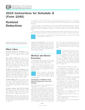 2010 Instructions for Schedule A (Form 1040)