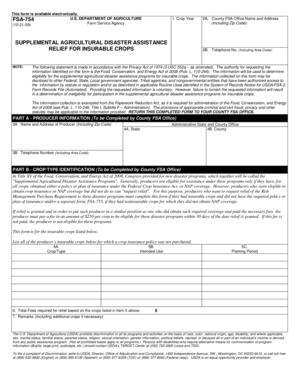Supplemental Agricultural Disaster Assistance Relief Form