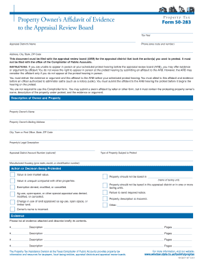 Texas Property Owner's Affidavit of Evidence
