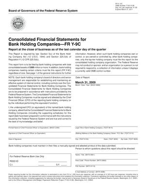 Consolidated Financial Statements for Bank Holding Companies