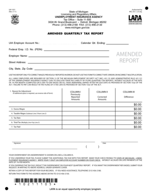 Michigan Amended Quarterly Tax Report
