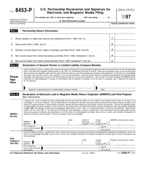 Form 8453-P Declaration and Signature for Electronic Filing