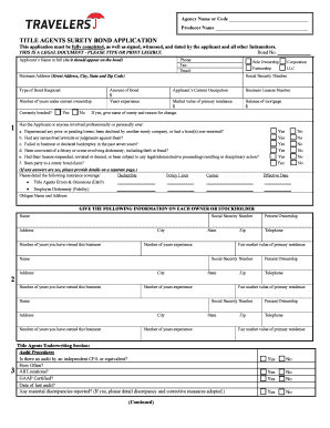 Title Agents Surety Bond Application