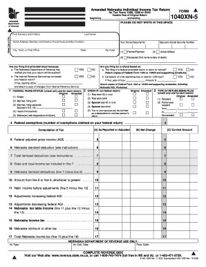 Amended Nebraska Individual Income Tax Return