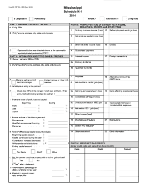 Mississippi S Corporation Partnership Final K-1