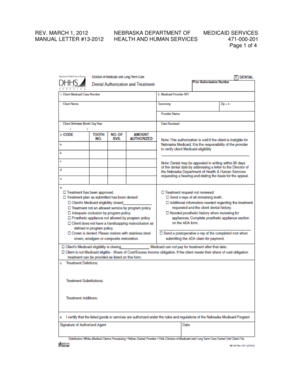Nebraska Medicaid Dental Prior Authorization Form MC-9D