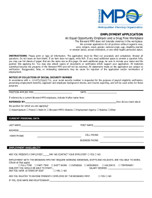 EMPLOYMENT APPLICATION An Equal Opportunity ...