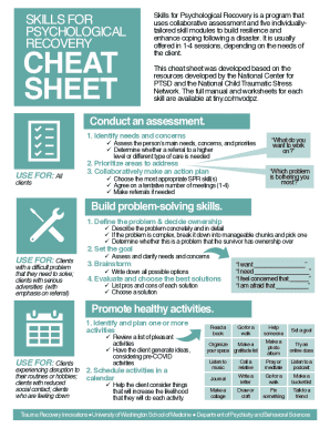Skills for Psychological Recovery Cheat Sheet