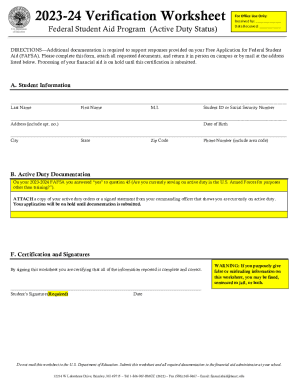 Fillable Online FAFSA Worksheet Fax Email Print - pdfFiller