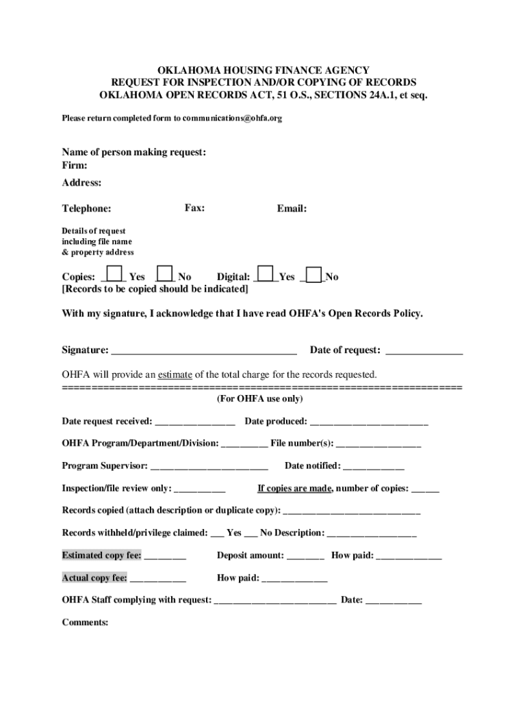 Fillable Online openrecordsrequestform Fax Email Print pdfFiller