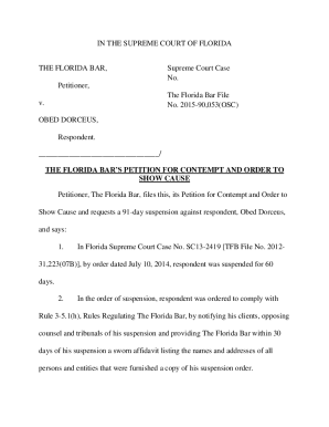 Petition for Contempt and Order to Show Cause - Dorceus