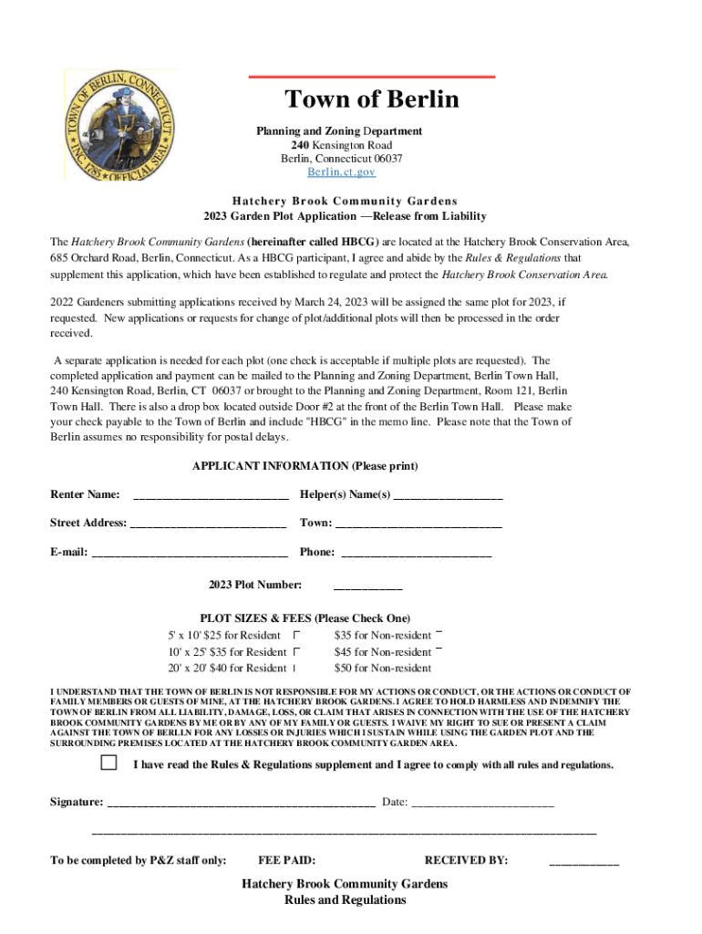 Fillable Online Fillable Online Planning and Zoning Department / Berlin, CT Fax Email Print