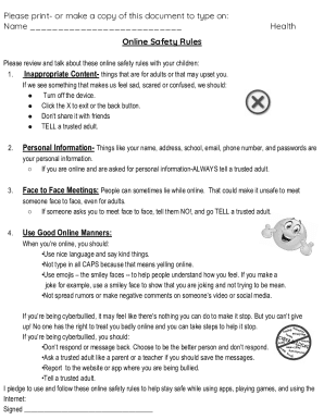Fillable Online Internet Safety for Kids: Teaching Kids About ... Fax ...